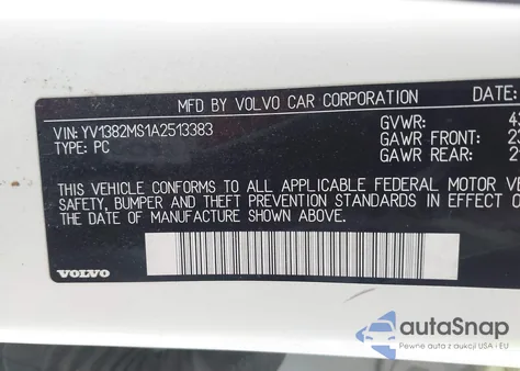 2010 Volvo S40 2.4I z USA, uszkodzony, nr VIN YV1382MS1A2513383